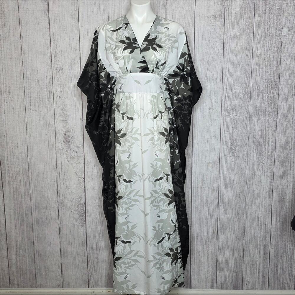 VTG Royal Creations Floral Kaftan Maxi Dress, Made in Hawaii Lounge Glam - OSFA